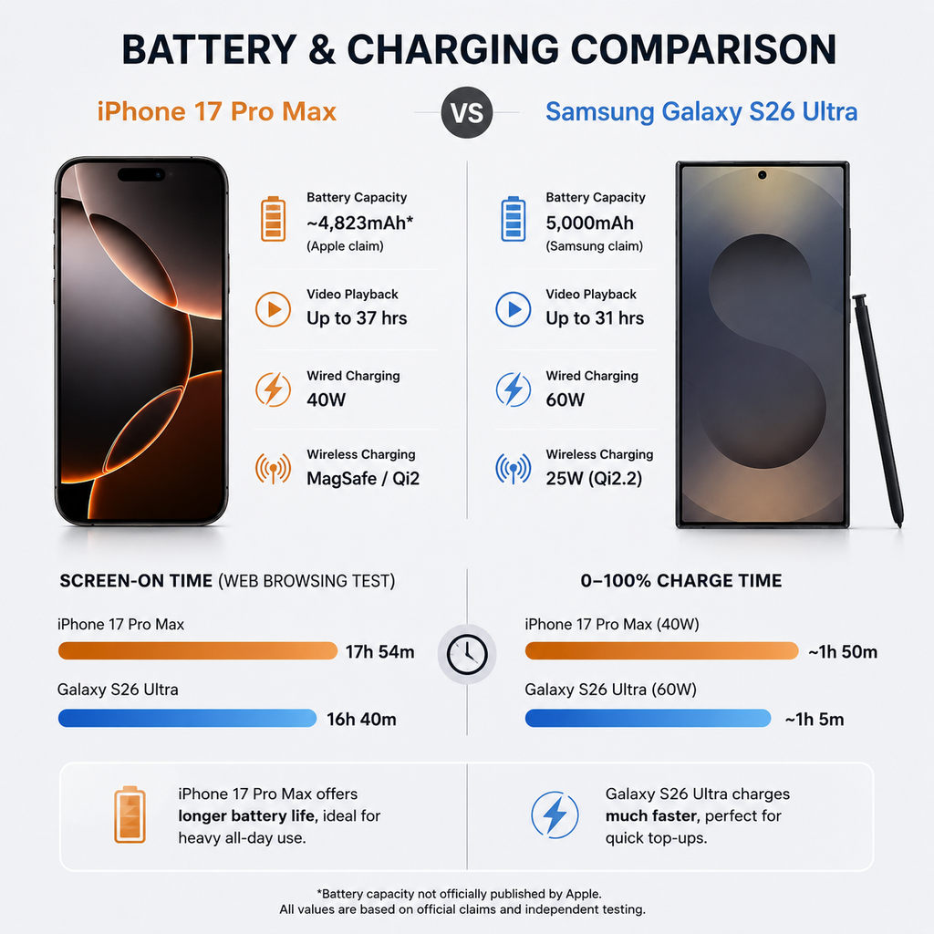 battery and charging comparison